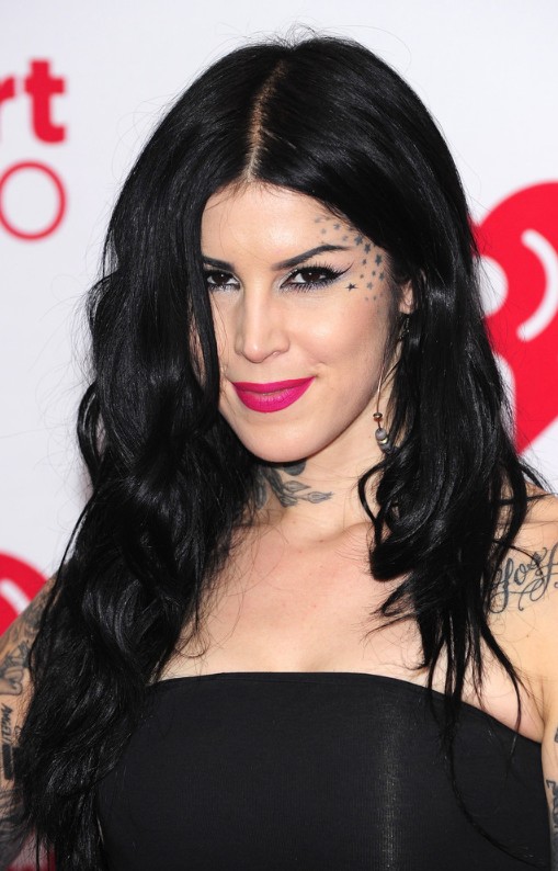 Kat Von D Black Tousled Layers Long Hairstyles 2013